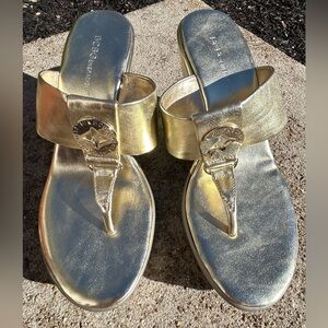 BCBGeneration Women's Metallic Gold Sandals, Size 6.5